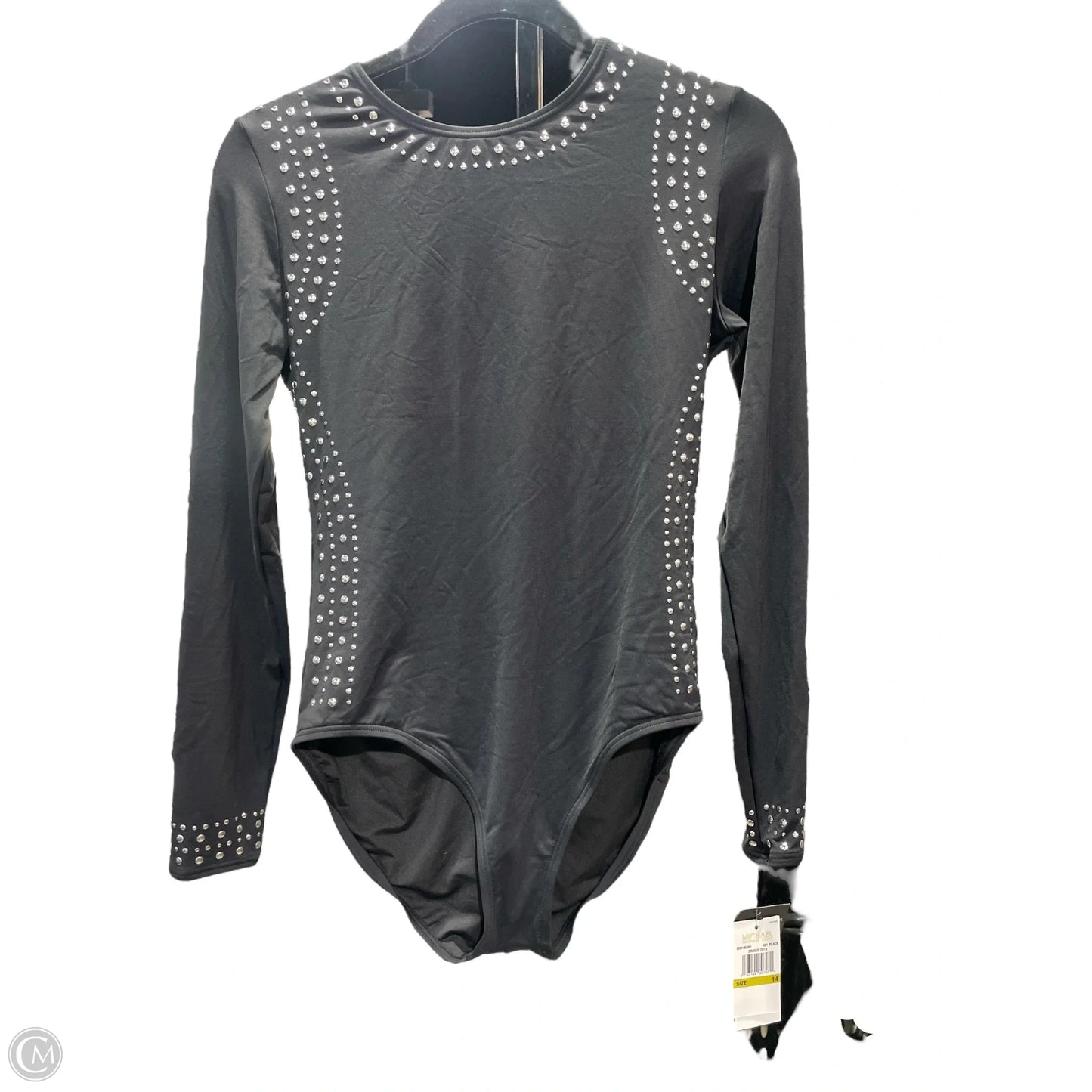 Bodysuit By Michael By Michael Kors In Black & Silver, Size: 14