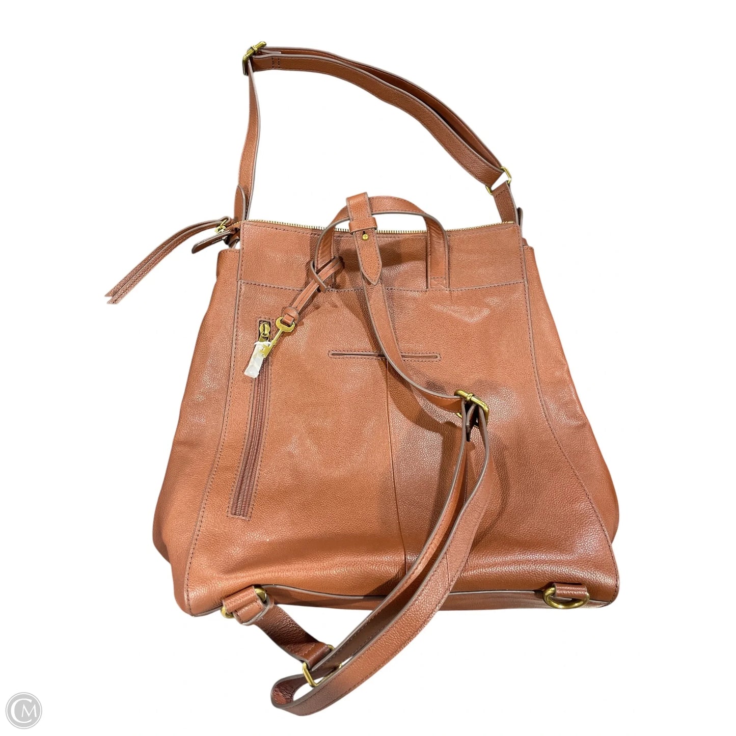 Handbag Leather By Fossil, Size: Large