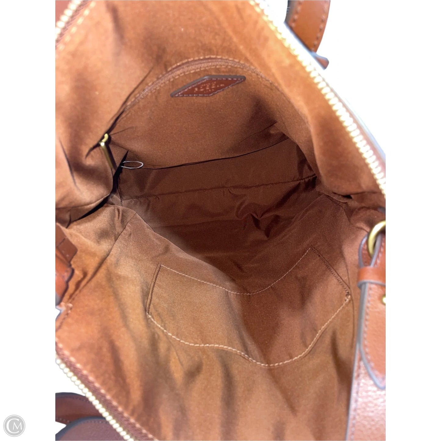 Handbag Leather By Fossil, Size: Large