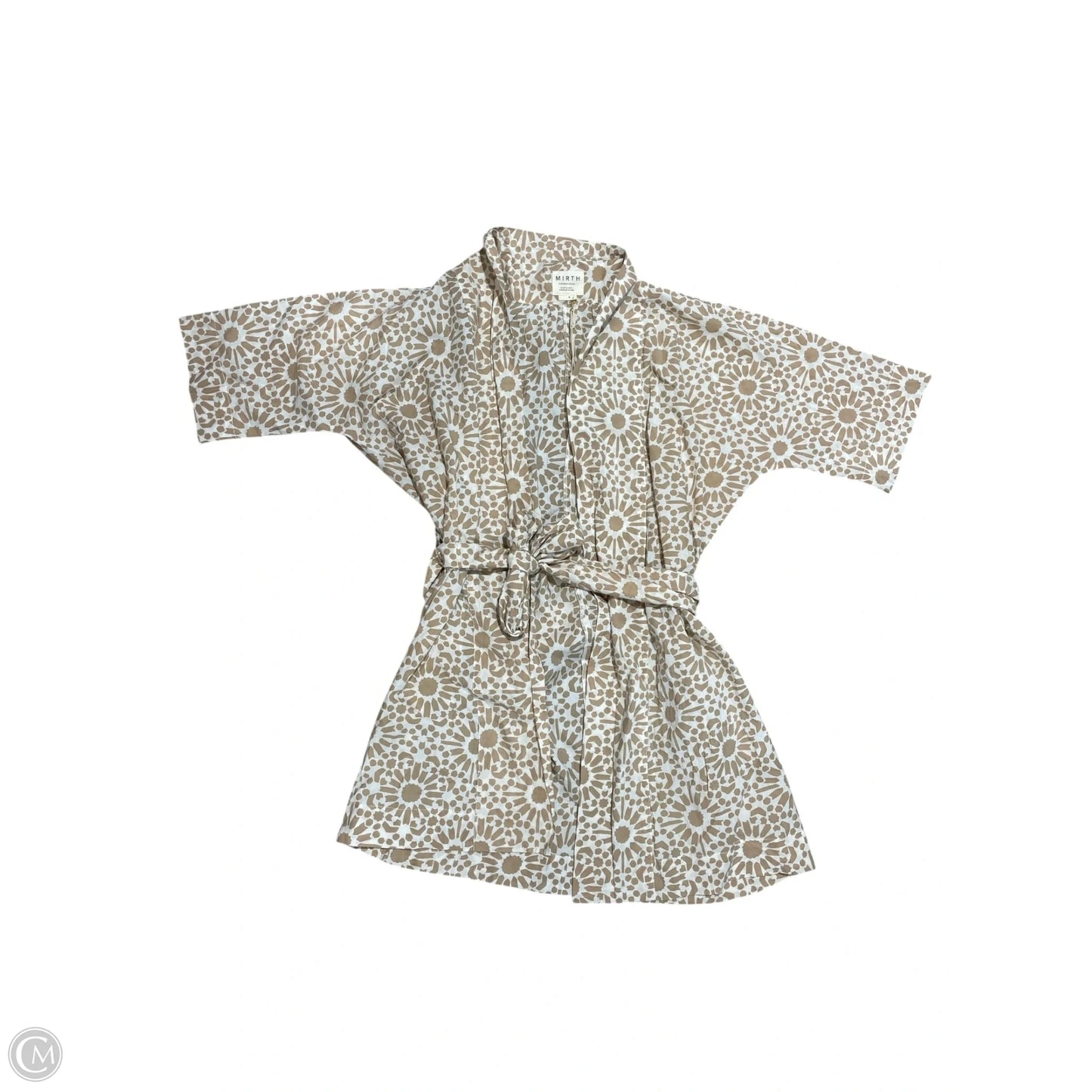 Kimono By Clothes Mentor In Tan & White, Size: S