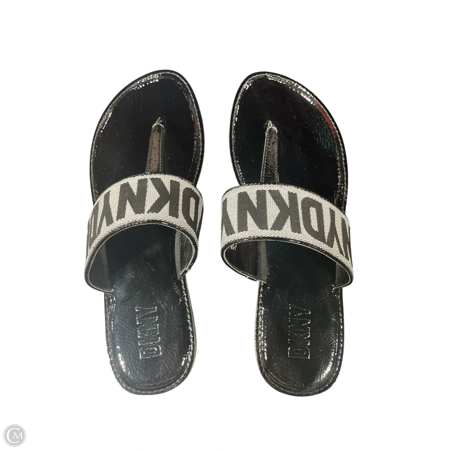 Sandals Flats By Dkny In Black & Grey, Size: 7.5