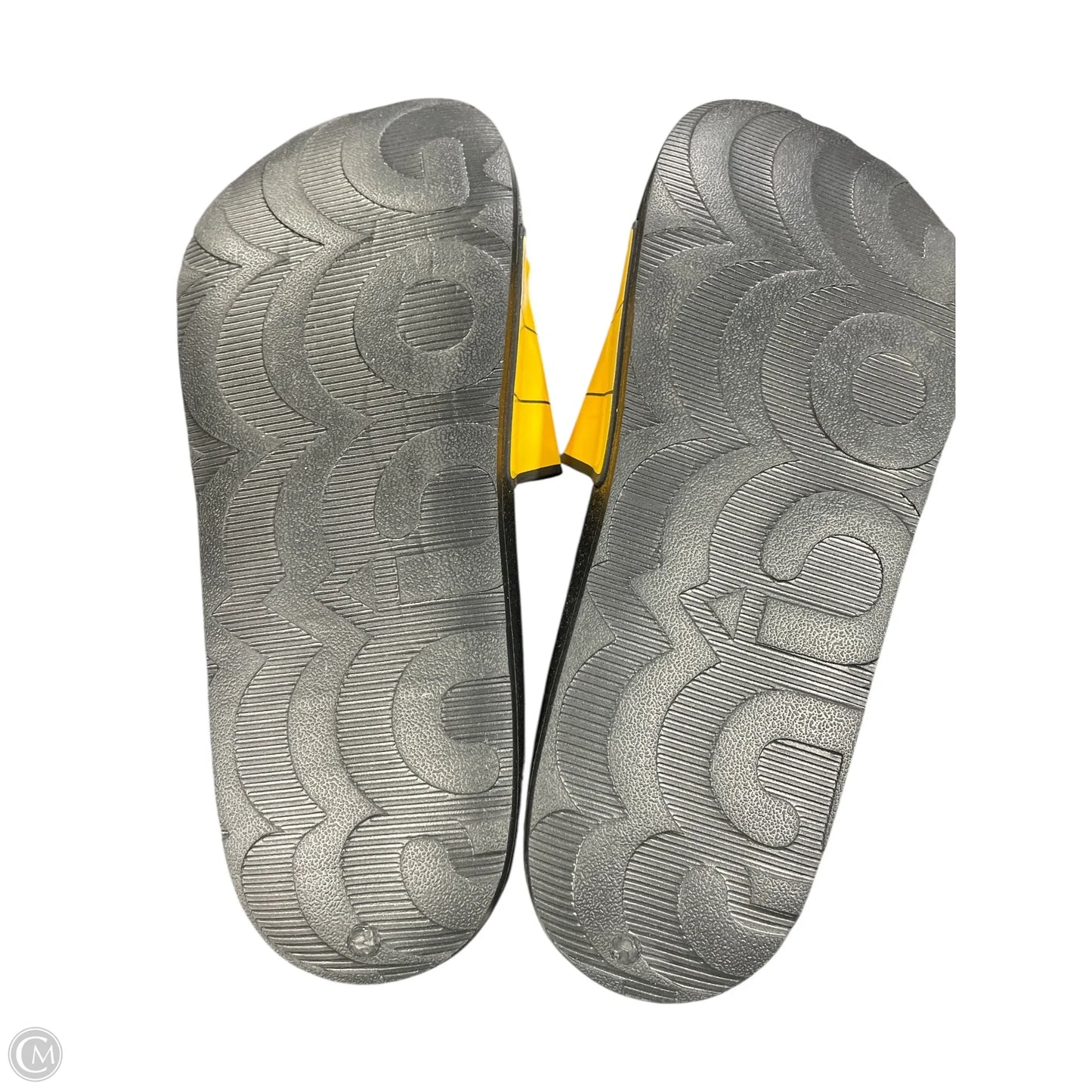 Sandals Flats By Clothes Mentor In Black & Yellow, Size: 10