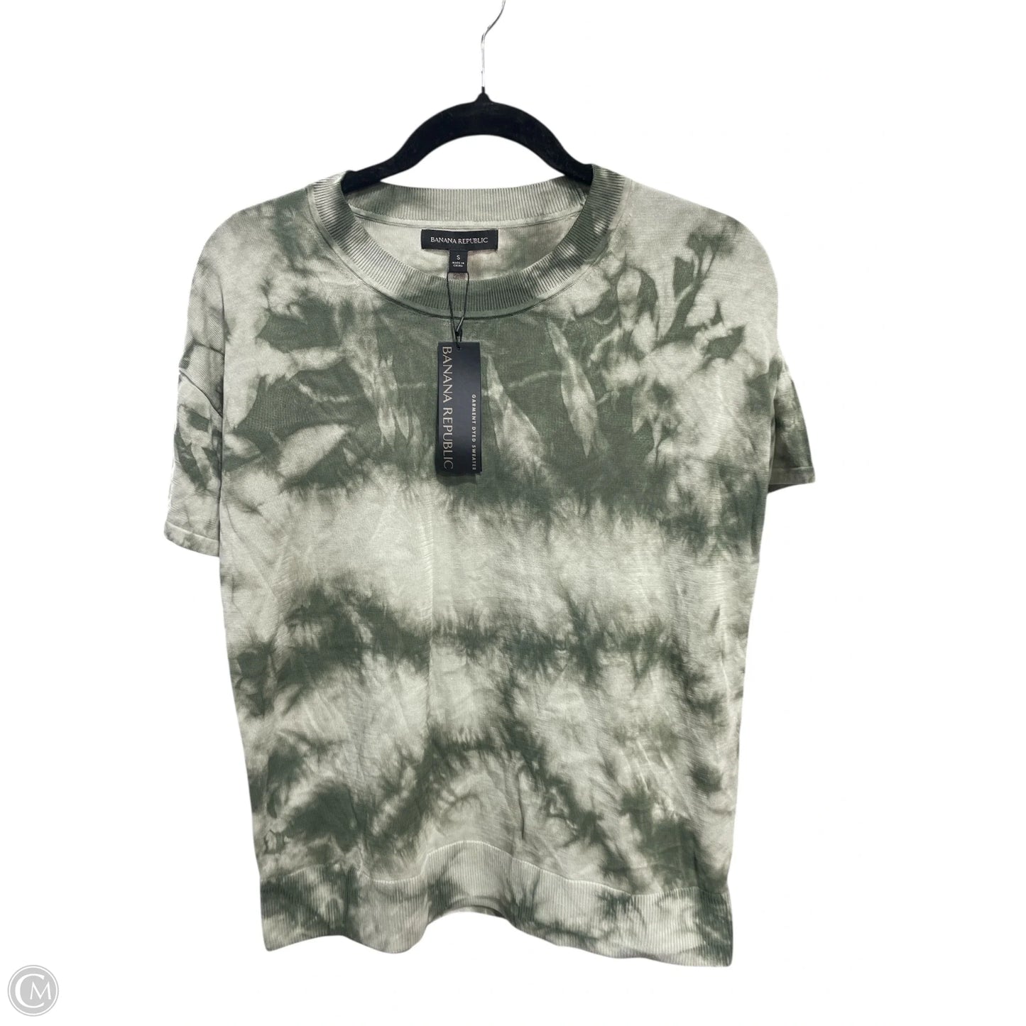 Blouse Short Sleeve By Banana Republic In Green, Size: S