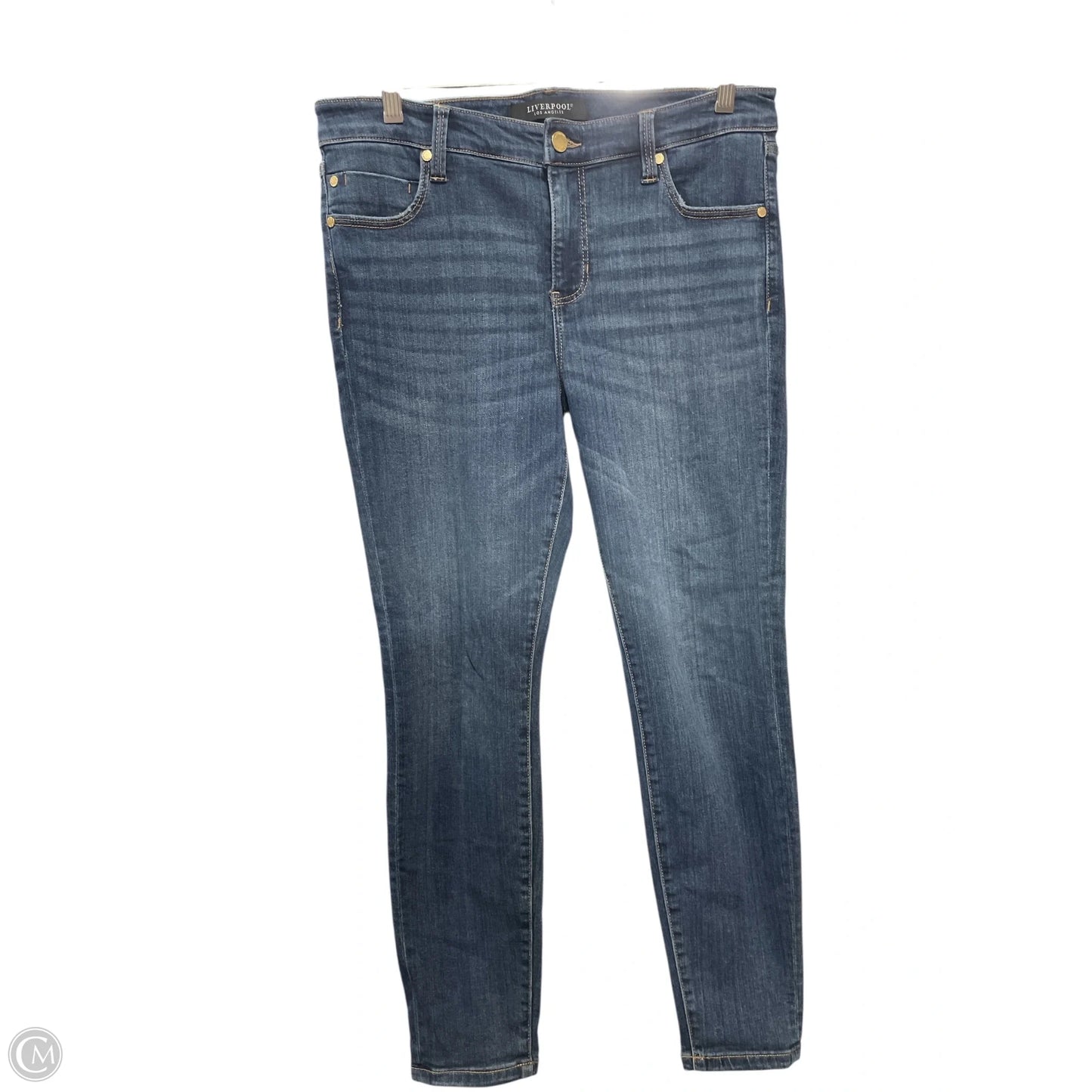 Jeans Skinny By Liverpool In Blue Denim, Size: 10