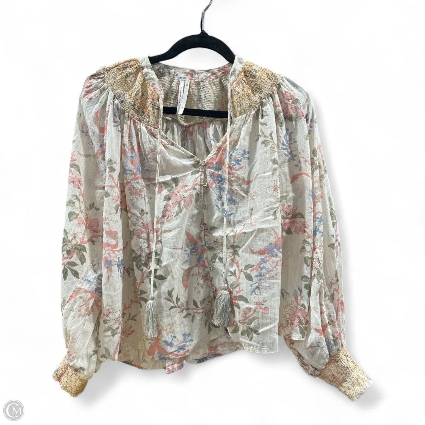 Blouse Long Sleeve By Anthropologie In Floral Print, Size: Xs