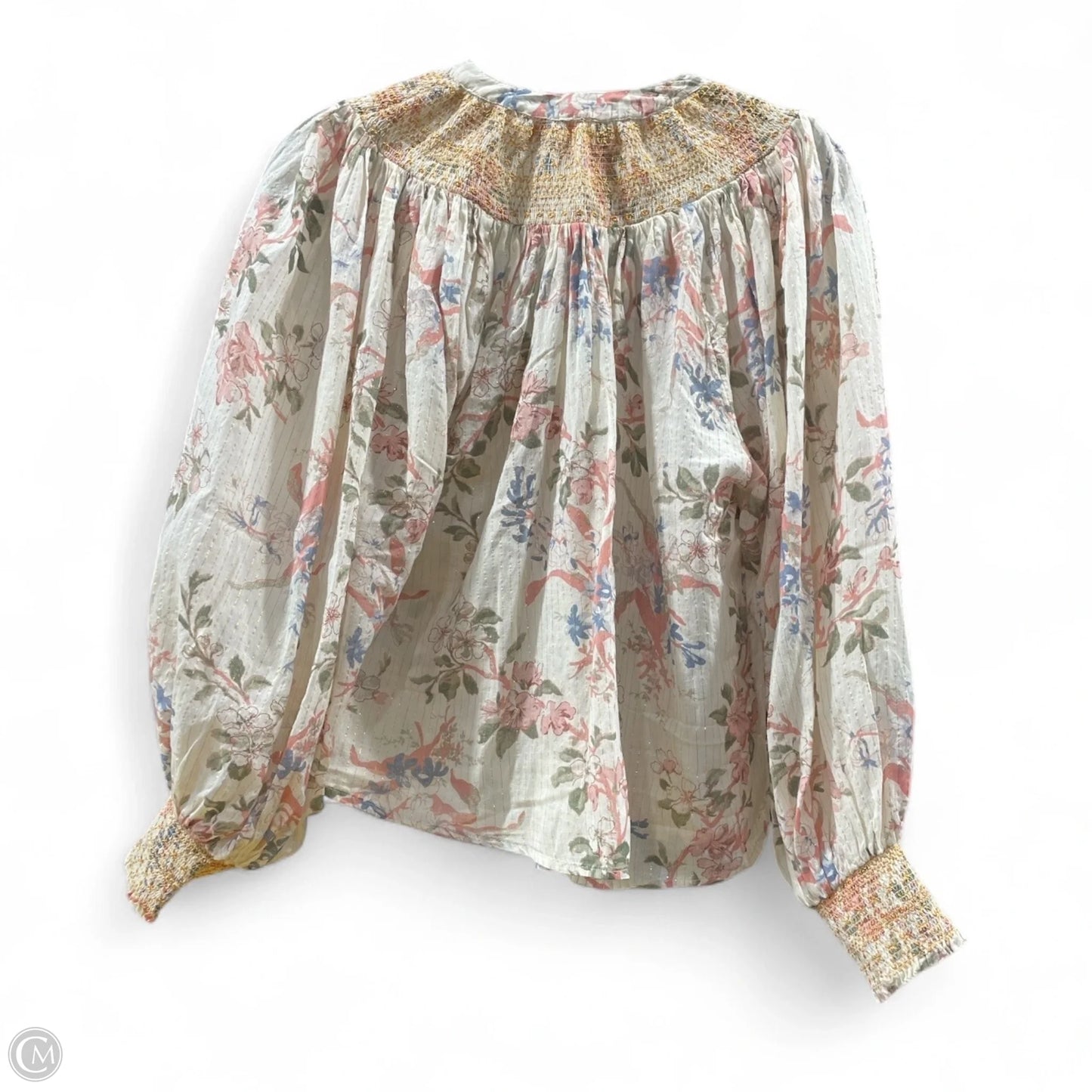 Blouse Long Sleeve By Anthropologie In Floral Print, Size: Xs
