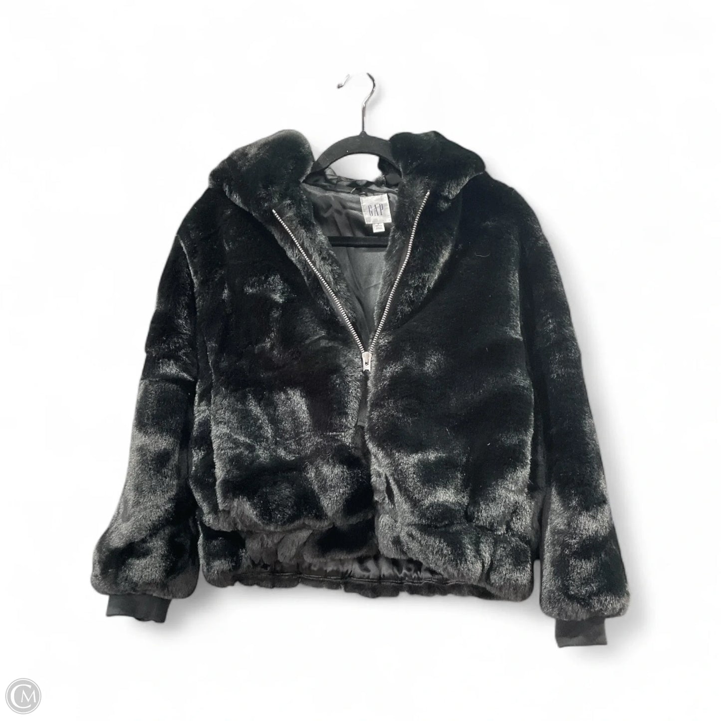 Coat Faux Fur & Sherpa By Gap In Black, Size: S
