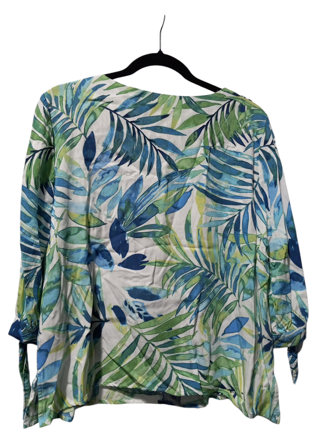 Top 3/4 Sleeve By Allison Daley In Tropical Print, Size: Petite M