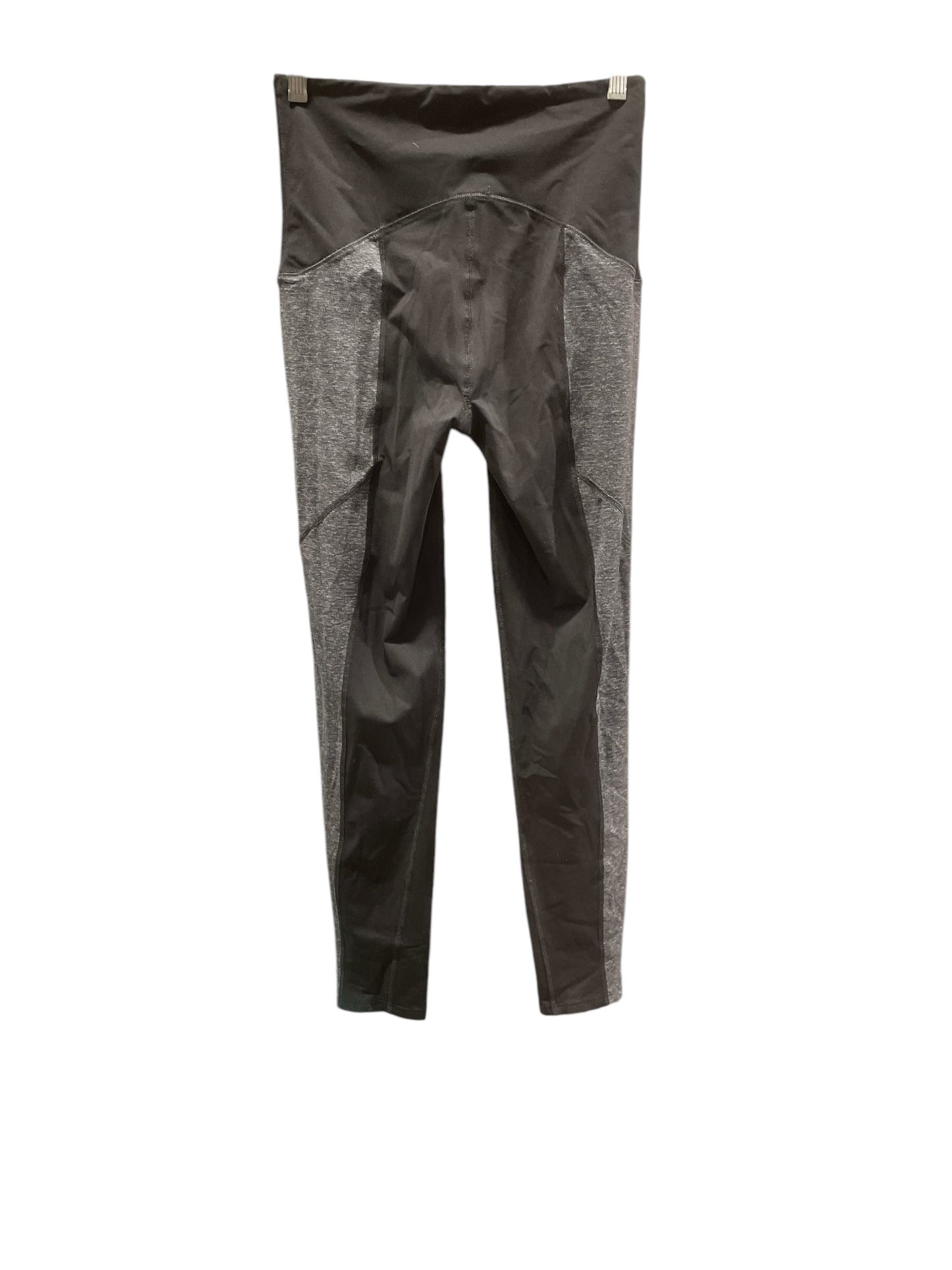Athletic Leggings By Spanx In Black & Grey, Size: L