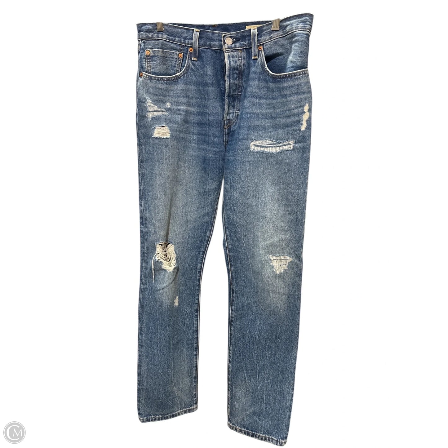 Jeans Straight By Levis In Blue Denim, Size: 10