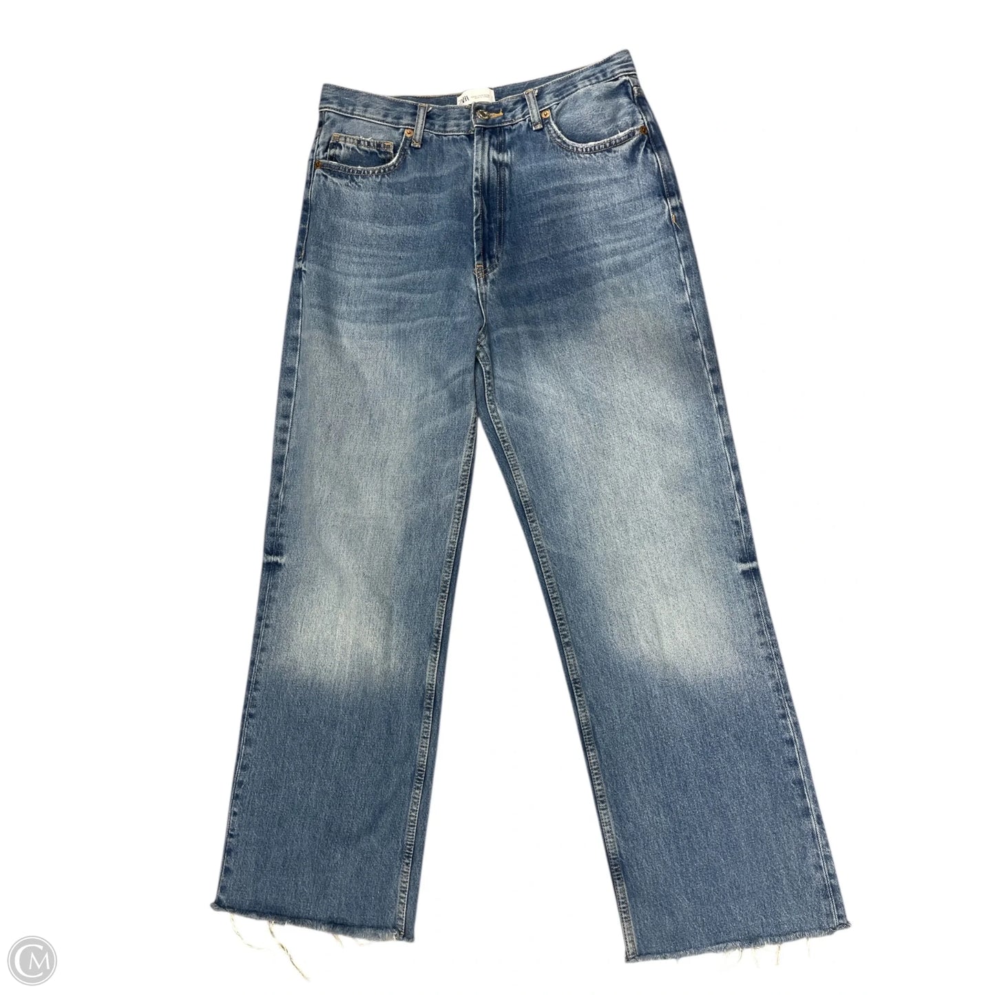 Jeans Wide Leg By Zara Women In Blue Denim, Size: 10