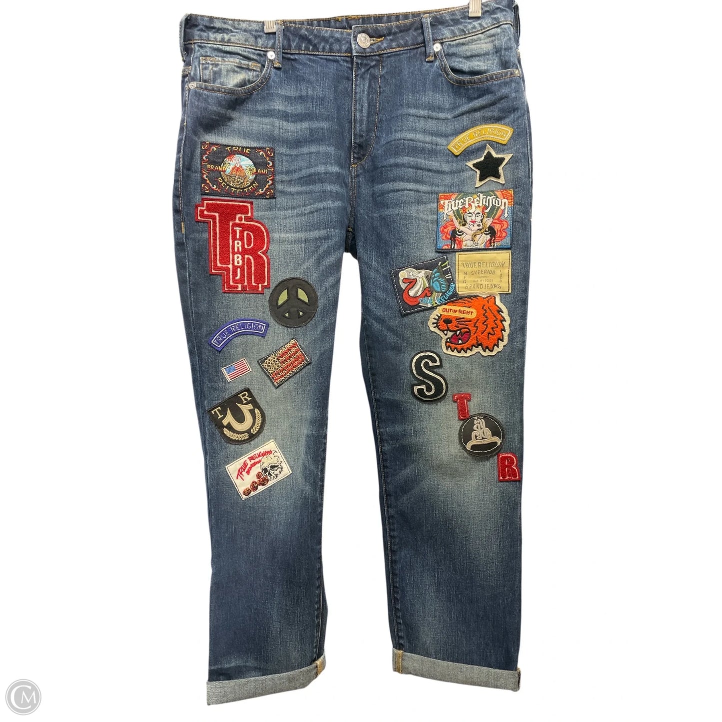 Jeans Boyfriend By True Religion In Blue Denim, Size: 14