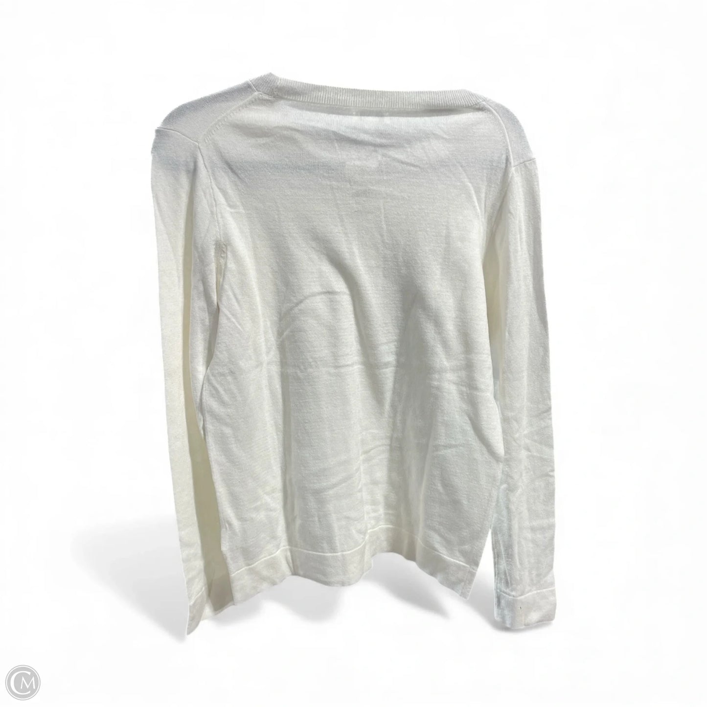Top Long Sleeve By J. Crew In Silver & White, Size: M
