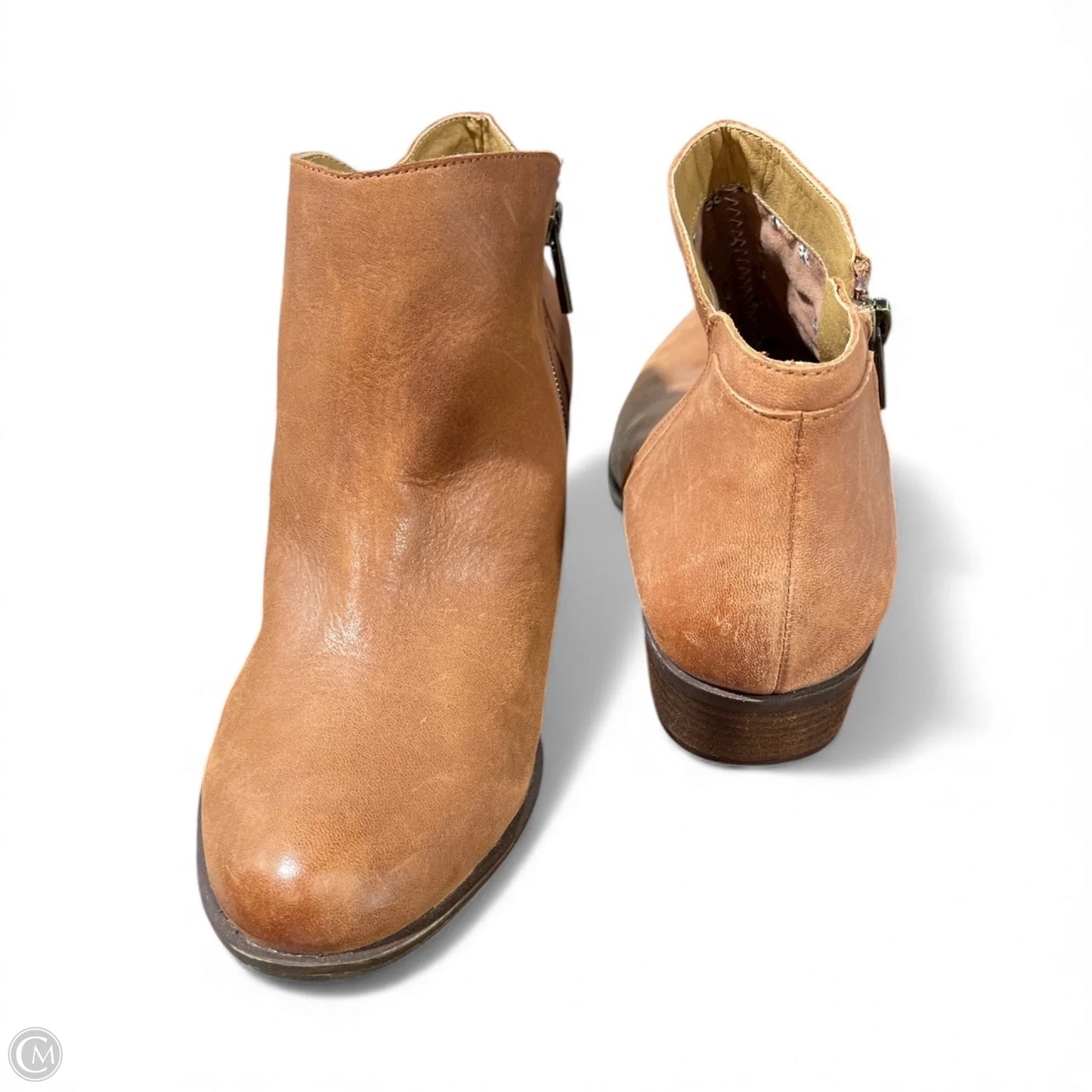 Boots Ankle Heels By Lucky Brand In Brown, Size: 9.5