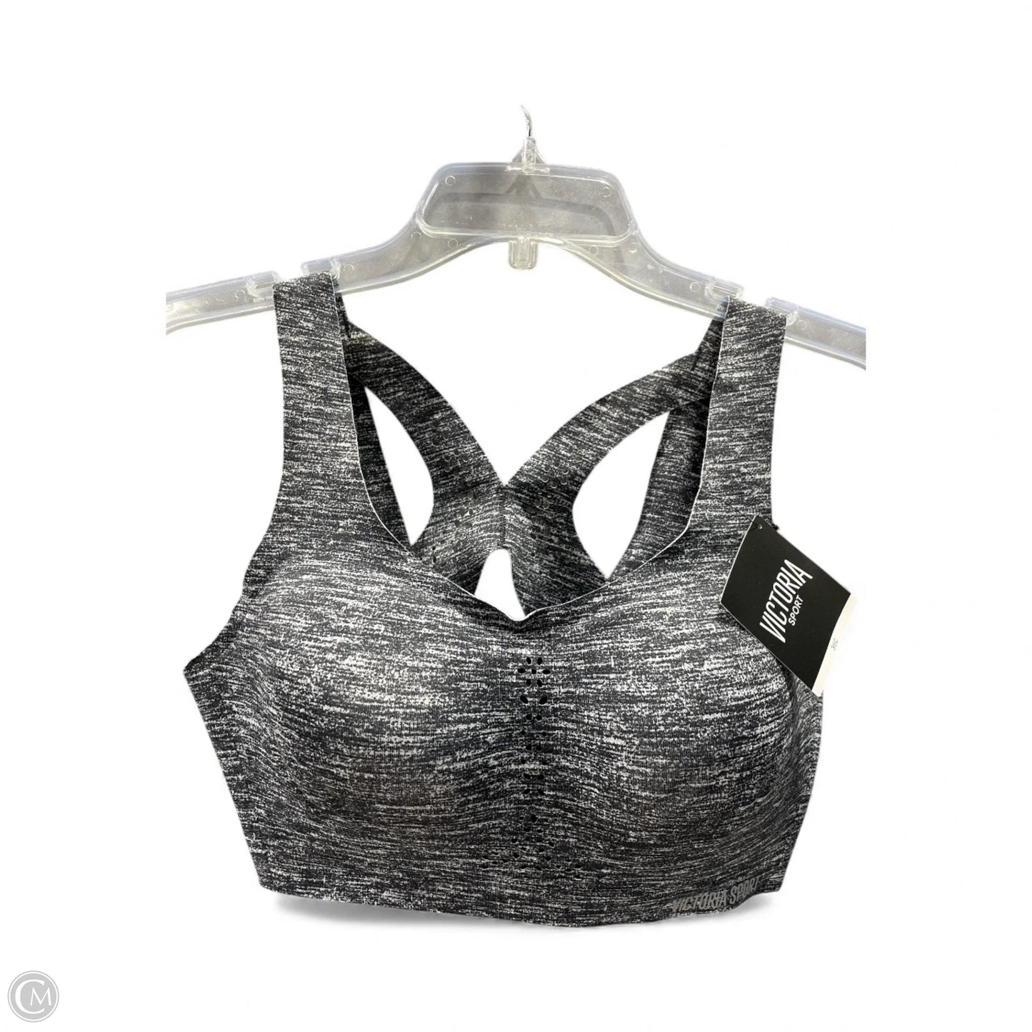 Athletic Bra By Victorias Secret In Black & Grey, Size: L