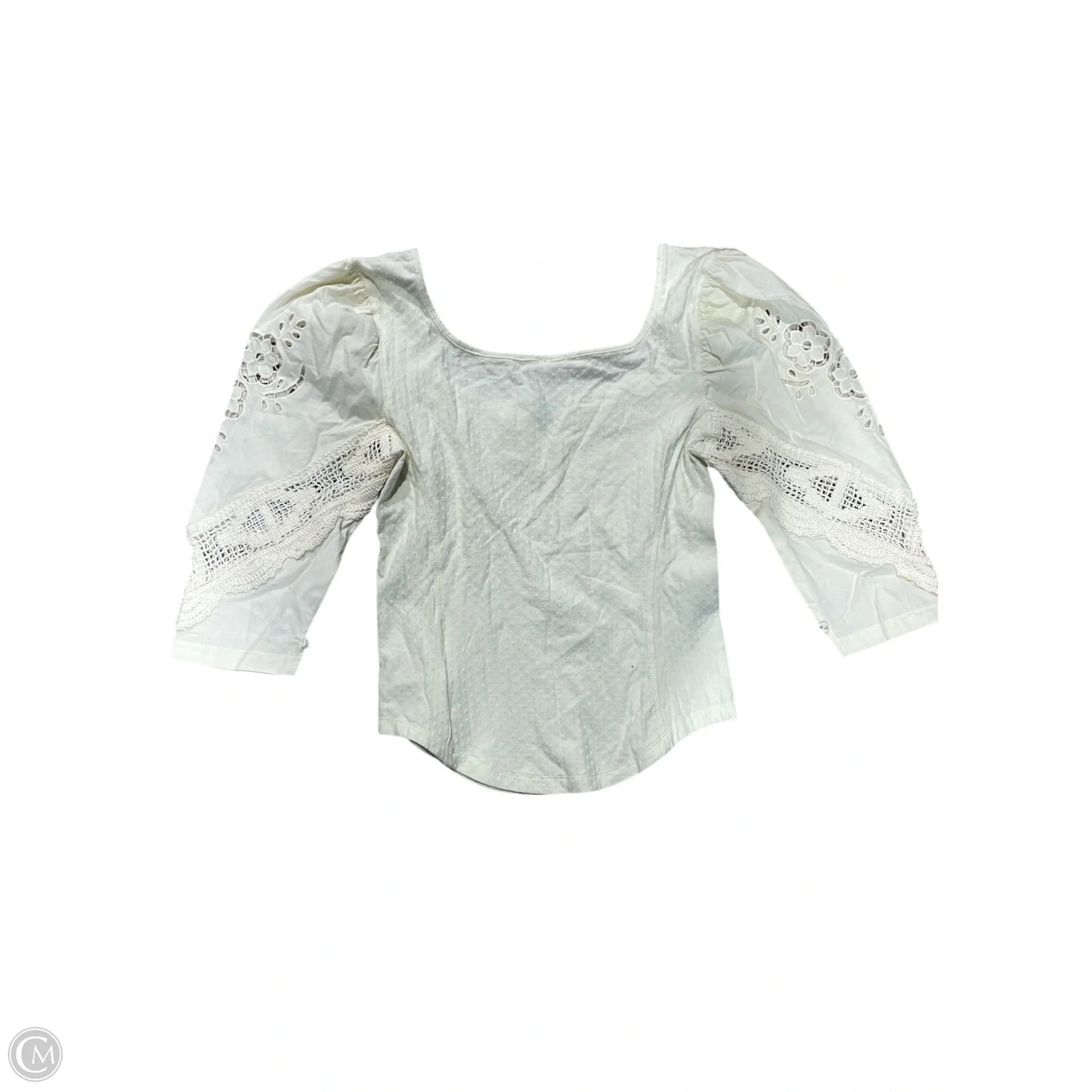 Blouse 3/4 Sleeve By Free People In Ivory, Size: M