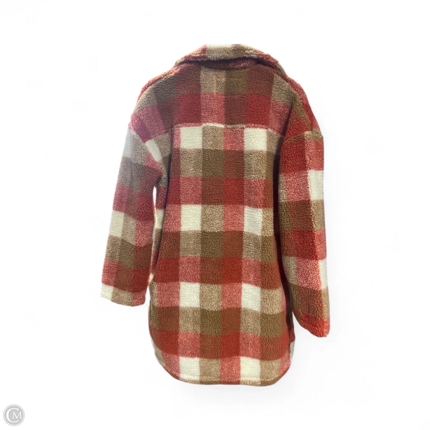 Jacket Fleece By Vigoss In Plaid Pattern, Size: S