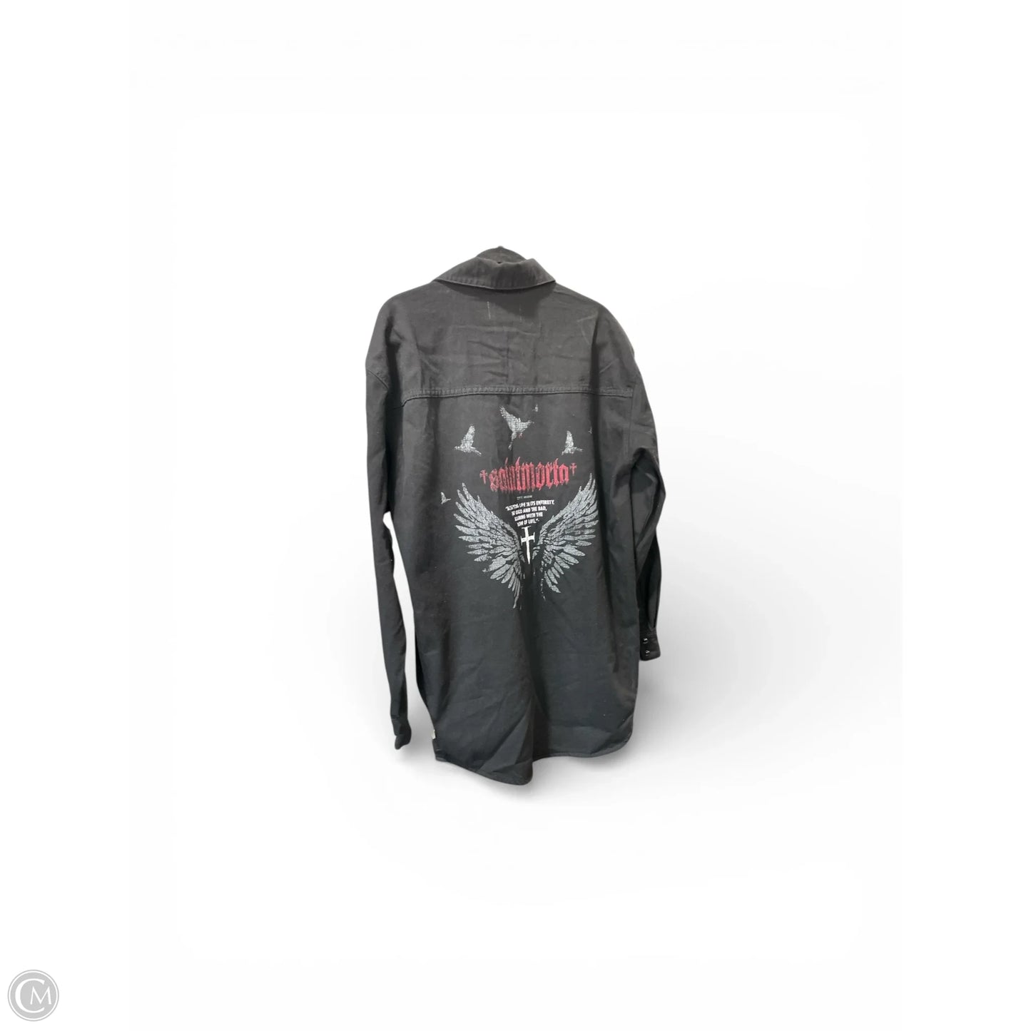 Top Long Sleeve By Clothes Mentor In Black Denim, Size: Xl