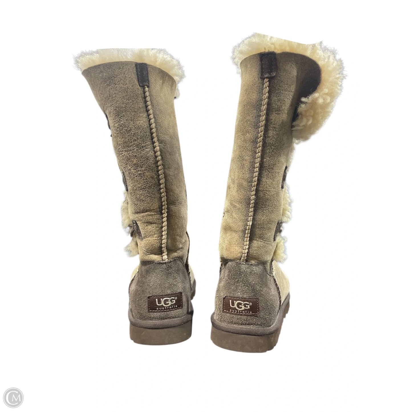 Boots Designer By Ugg In Brown & Cream, Size: 6