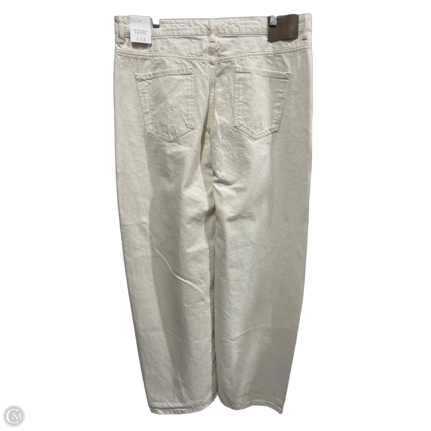 Jeans Wide Leg By Zara In White Denim, Size: 12