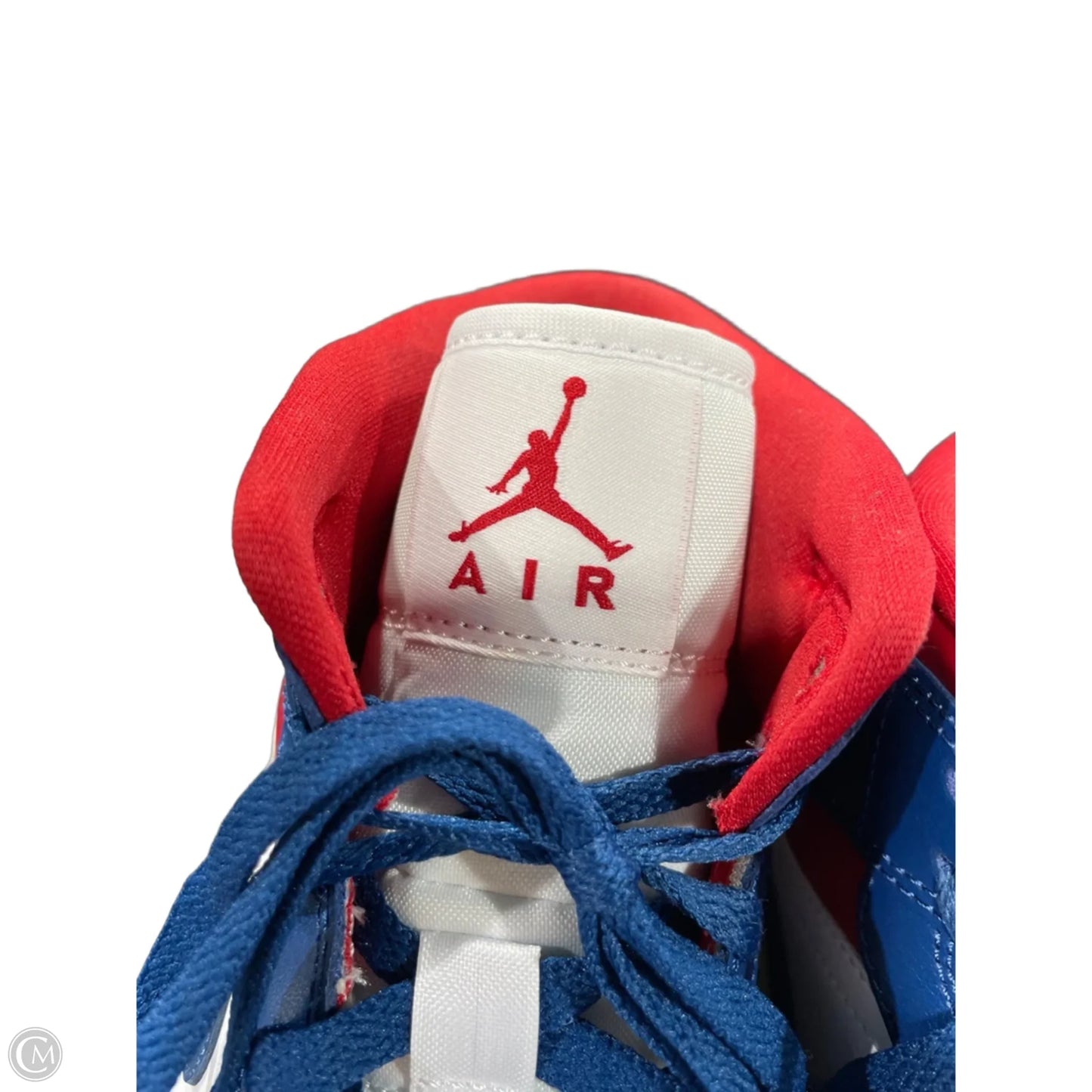 Shoes Luxury Designer By Jordan In Blue & Red & White, Size: 8.5