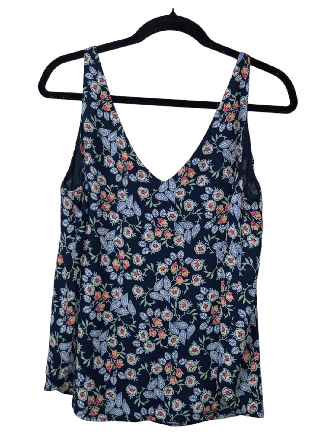 Floral Print Blouse Sleeveless Loft, Size M