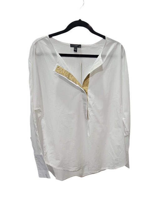 Blouse Long Sleeve By J. Crew In White, Size: M