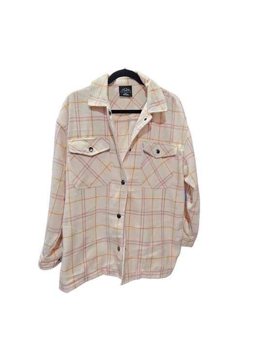 Jacket Shirt By Clothes Mentor In Plaid Pattern, Size: S