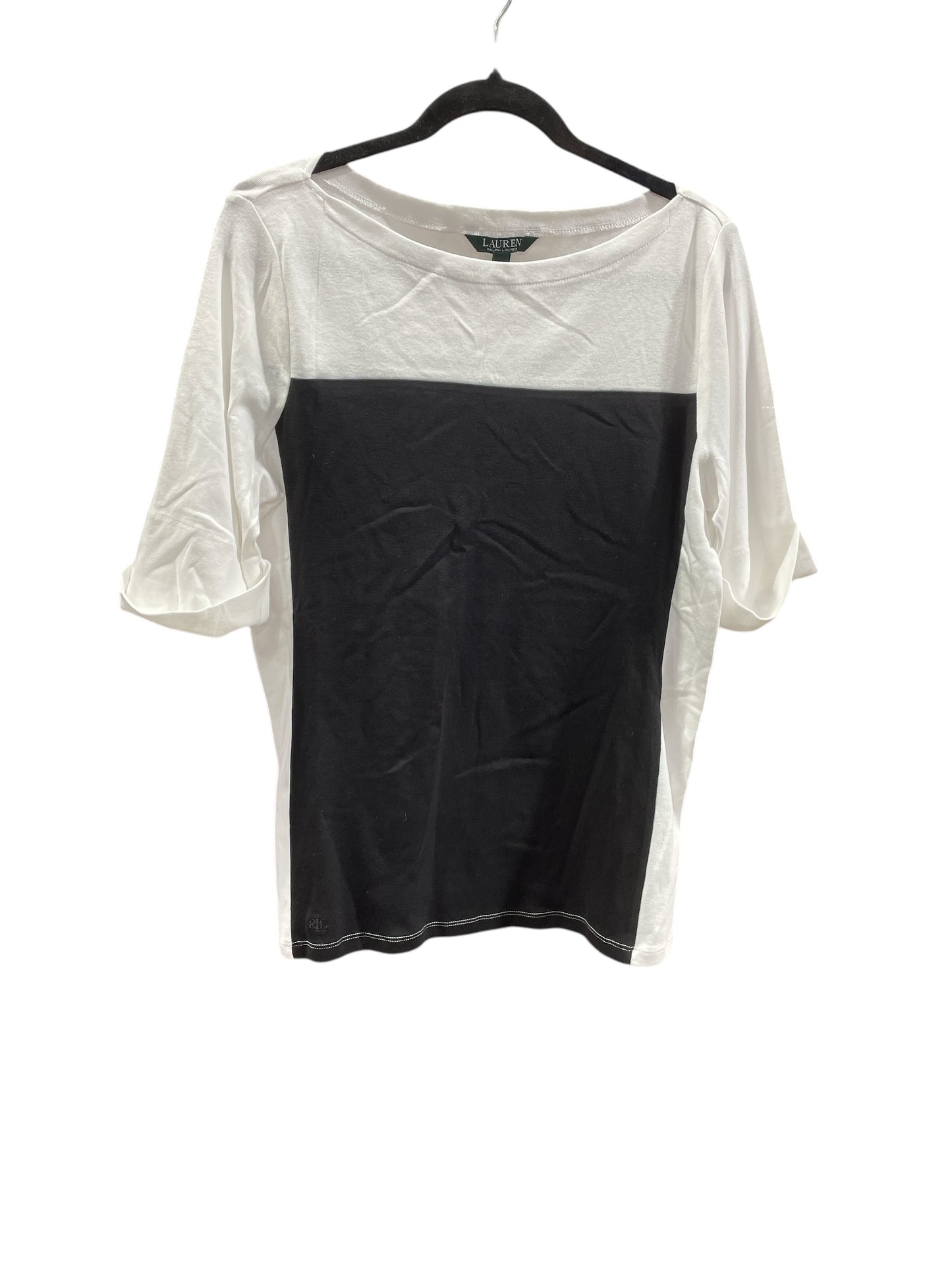 Top Short Sleeve By Ralph Lauren In Black & White, Size: Xl