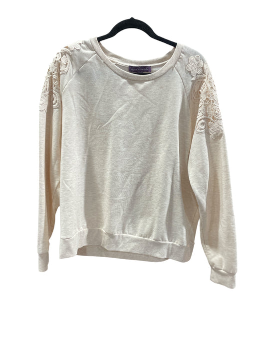 Sweatshirt Crewneck By Gloria Vanderbilt In Cream, Size: Xl