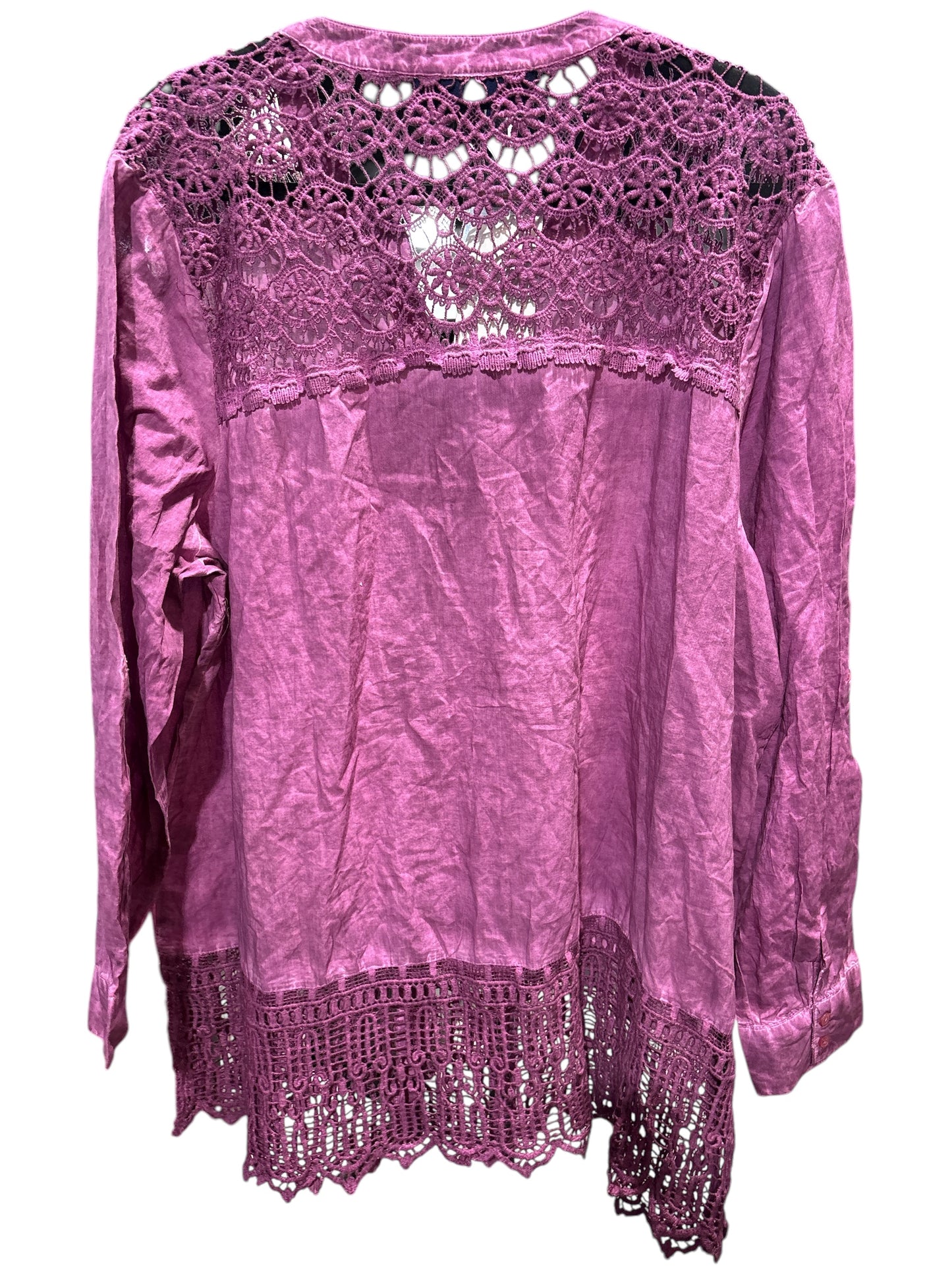 Top Long Sleeve By Denim 24/7 In Purple, Size: 2x