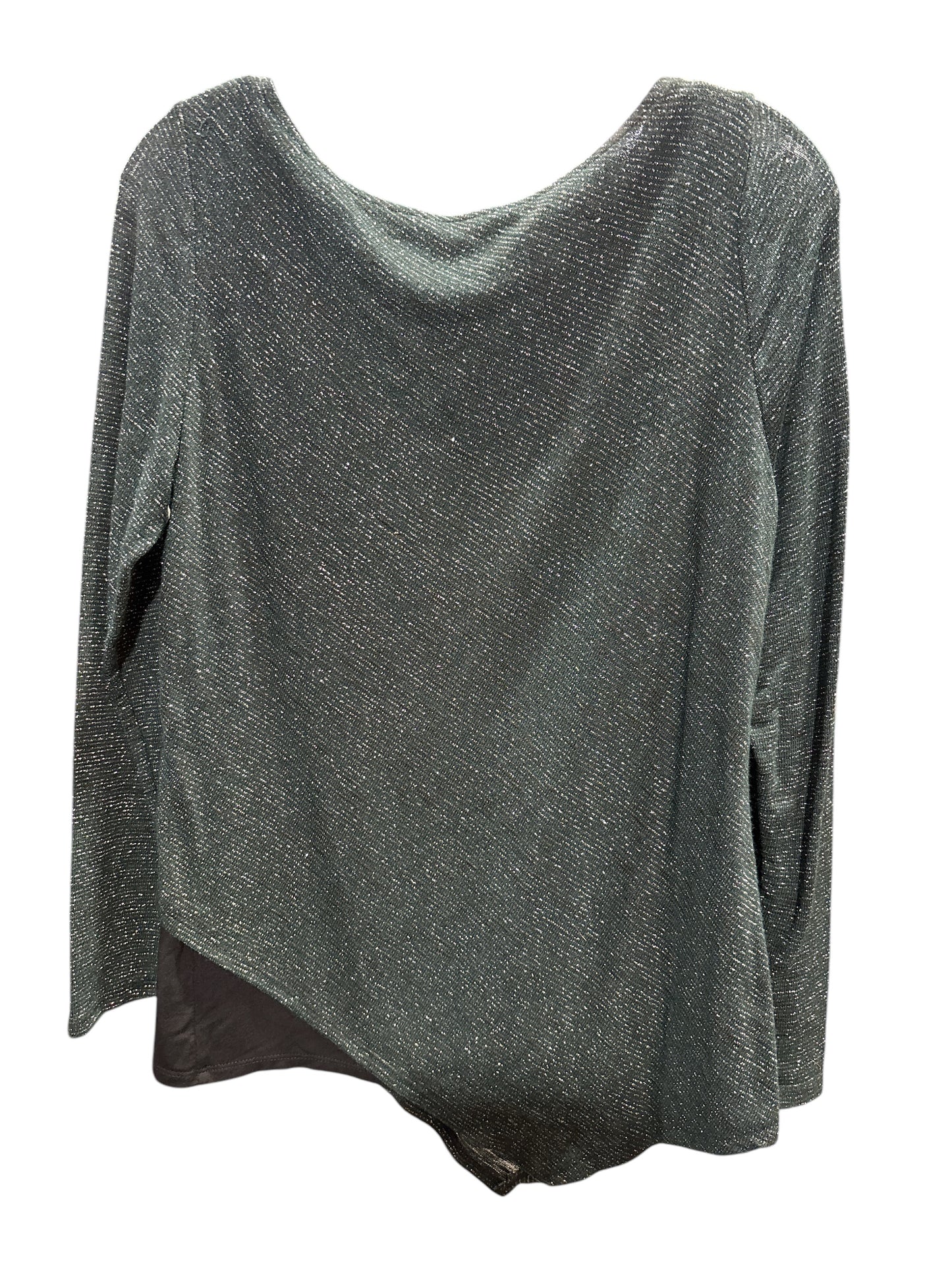 Top Long Sleeve By Apt 9 In Green & Silver, Size: M