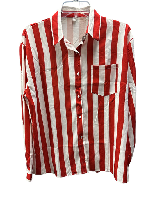 Blouse Long Sleeve By Clothes Mentor In Striped Pattern, Size: L