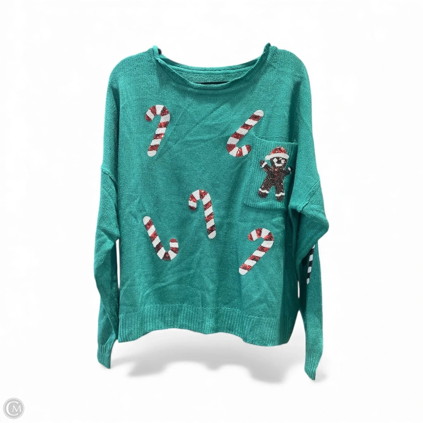 Sweater By Clothes Mentor In Green, Size: M