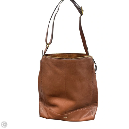 Handbag Leather By Fossil, Size: Large