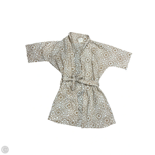 Kimono By Clothes Mentor In Tan & White, Size: S