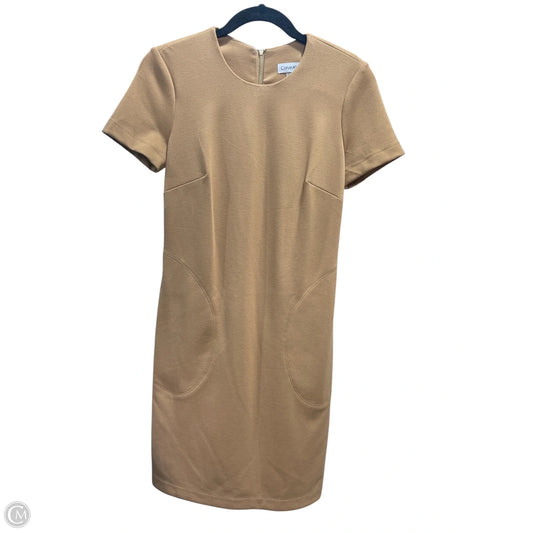 Dress Casual Midi By Calvin Klein In Brown, Size: 2