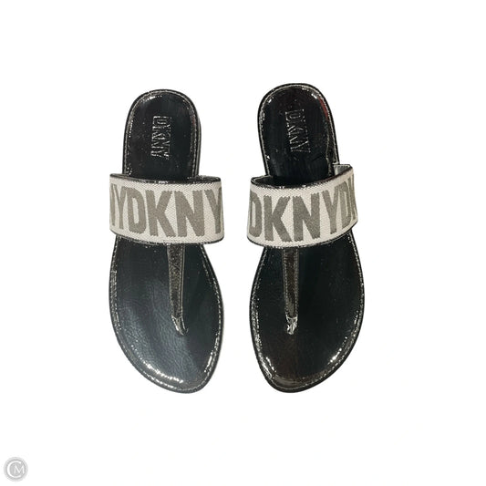 Sandals Flats By Dkny In Black & Grey, Size: 7.5