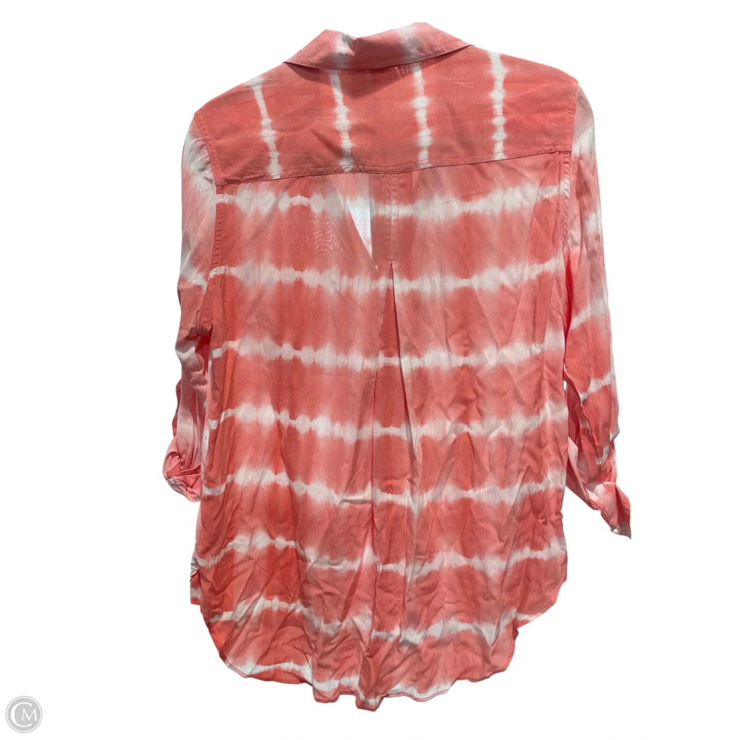 Blouse Long Sleeve By Velvet Heart In Pink & White, Size: S