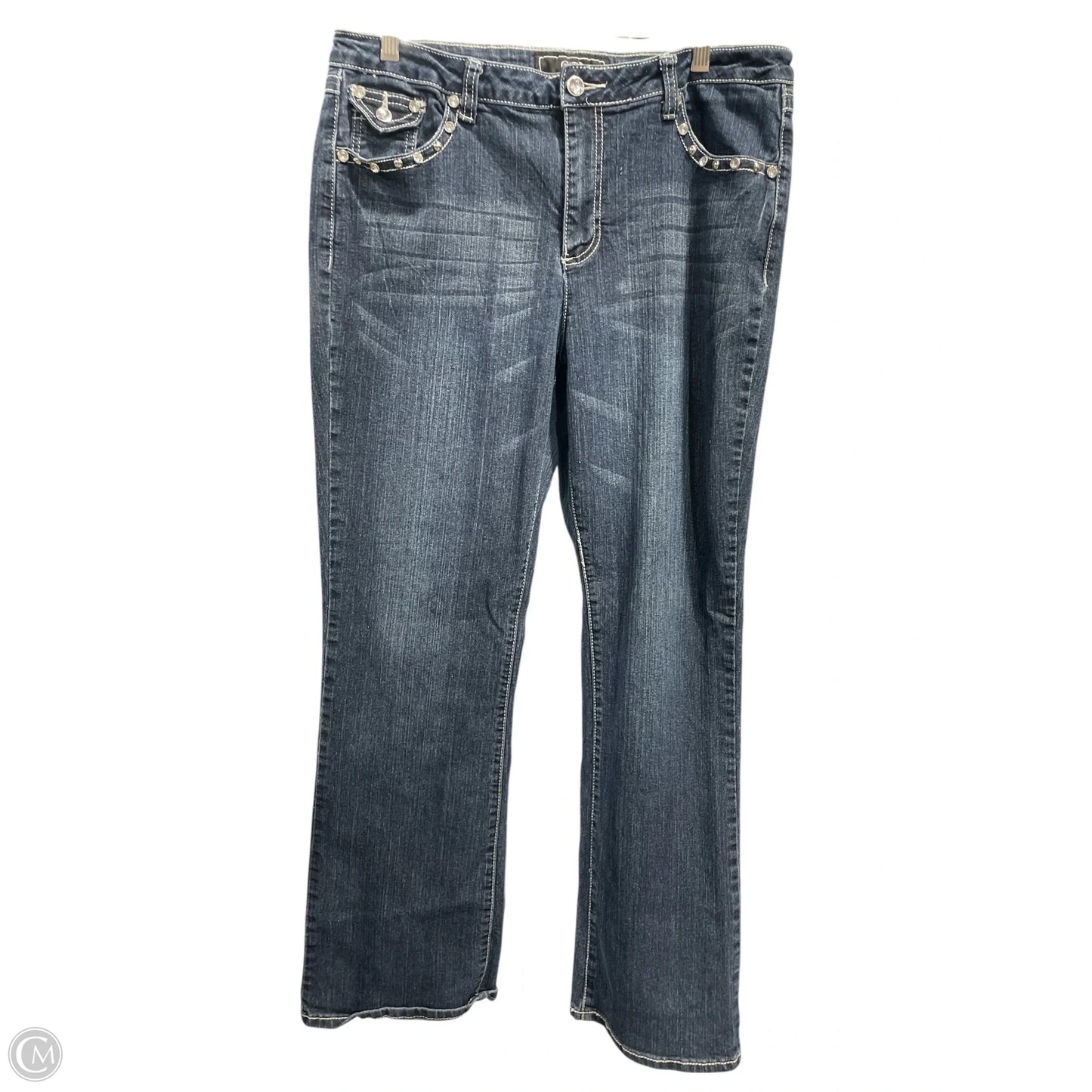 Jeans Flared By Cato In Blue Denim, Size: 16