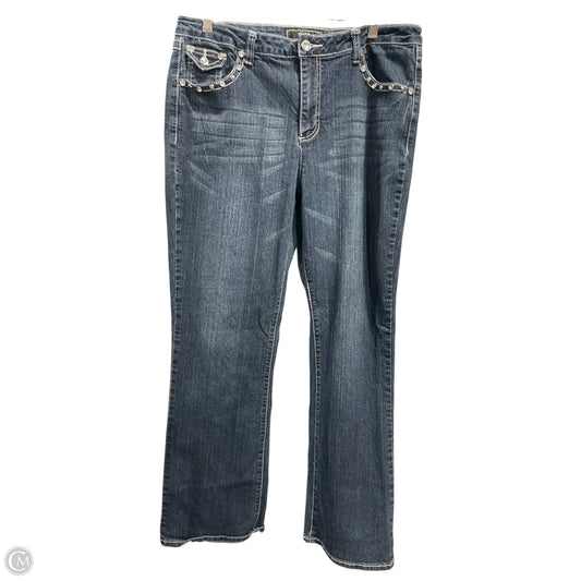 Jeans Flared By Cato In Blue Denim, Size: 16