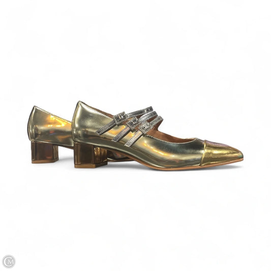 Shoes Heels Block By Kurt Geiger London In Gold, Size: 7