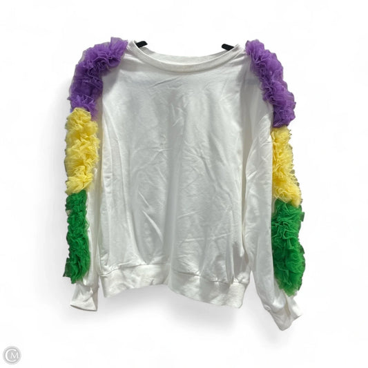 Top Long Sleeve By Bibi In White, Size: S
