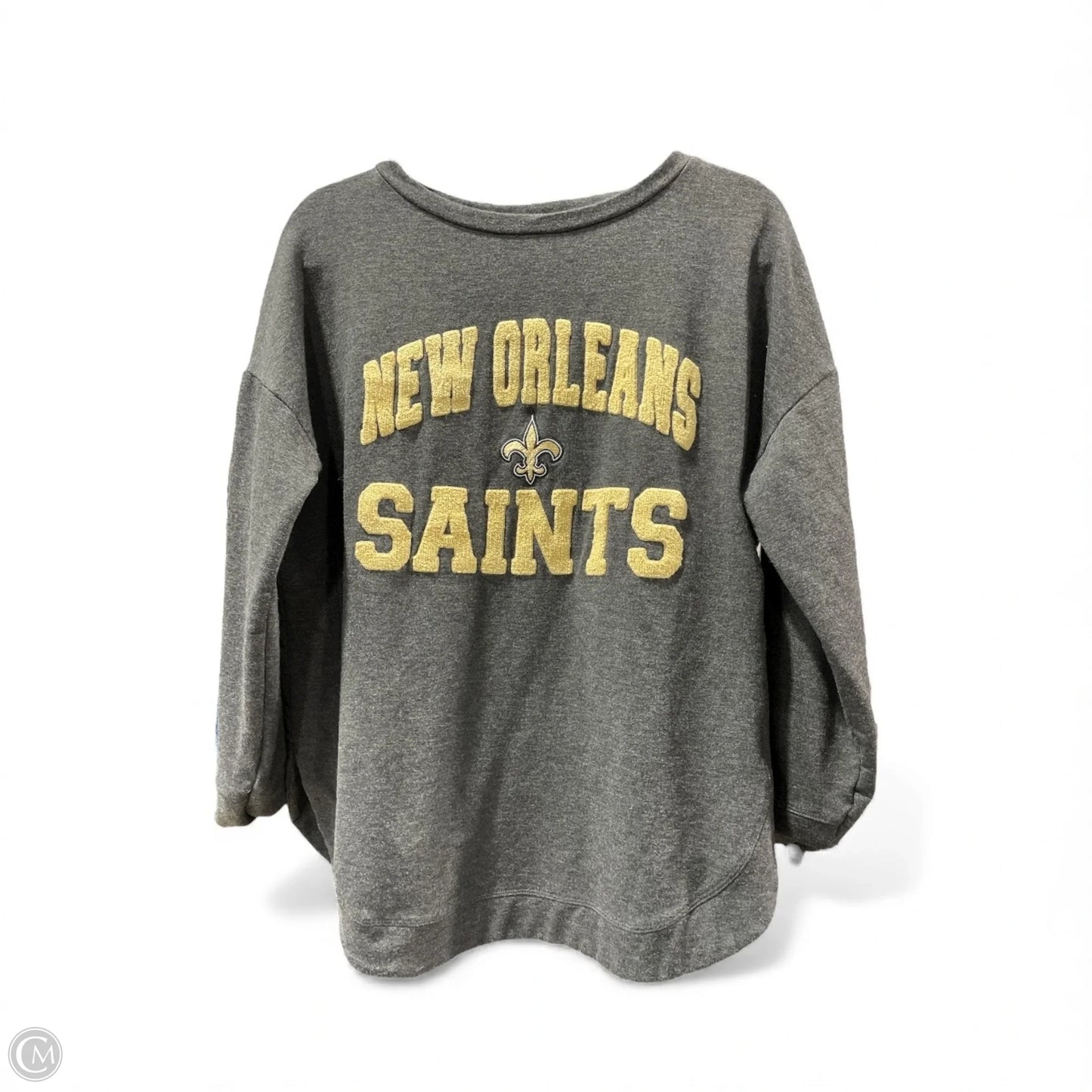 Athletic Sweatshirt Crewneck By Nfl In Grey, Size: L