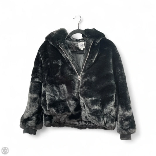 Coat Faux Fur & Sherpa By Gap In Black, Size: S