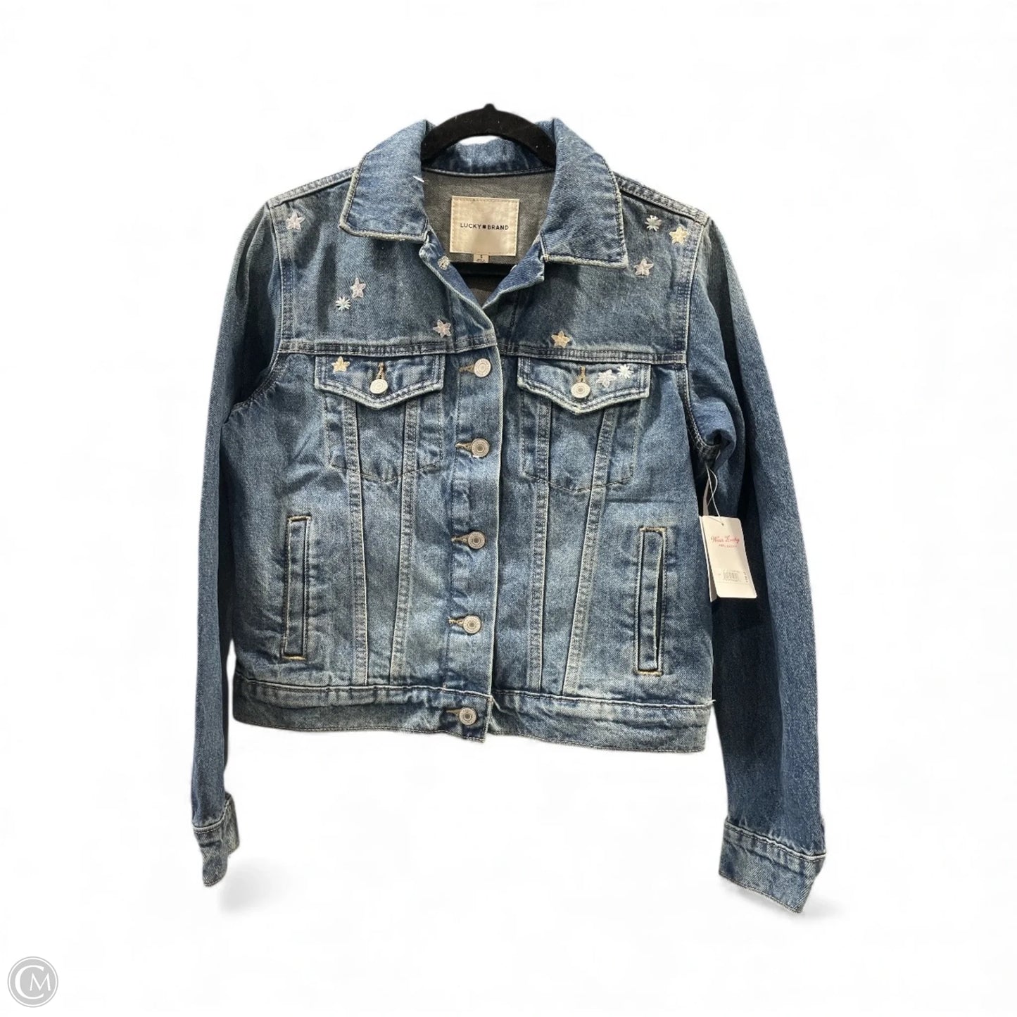 Jacket Denim By Lucky Brand In Blue Denim, Size: S