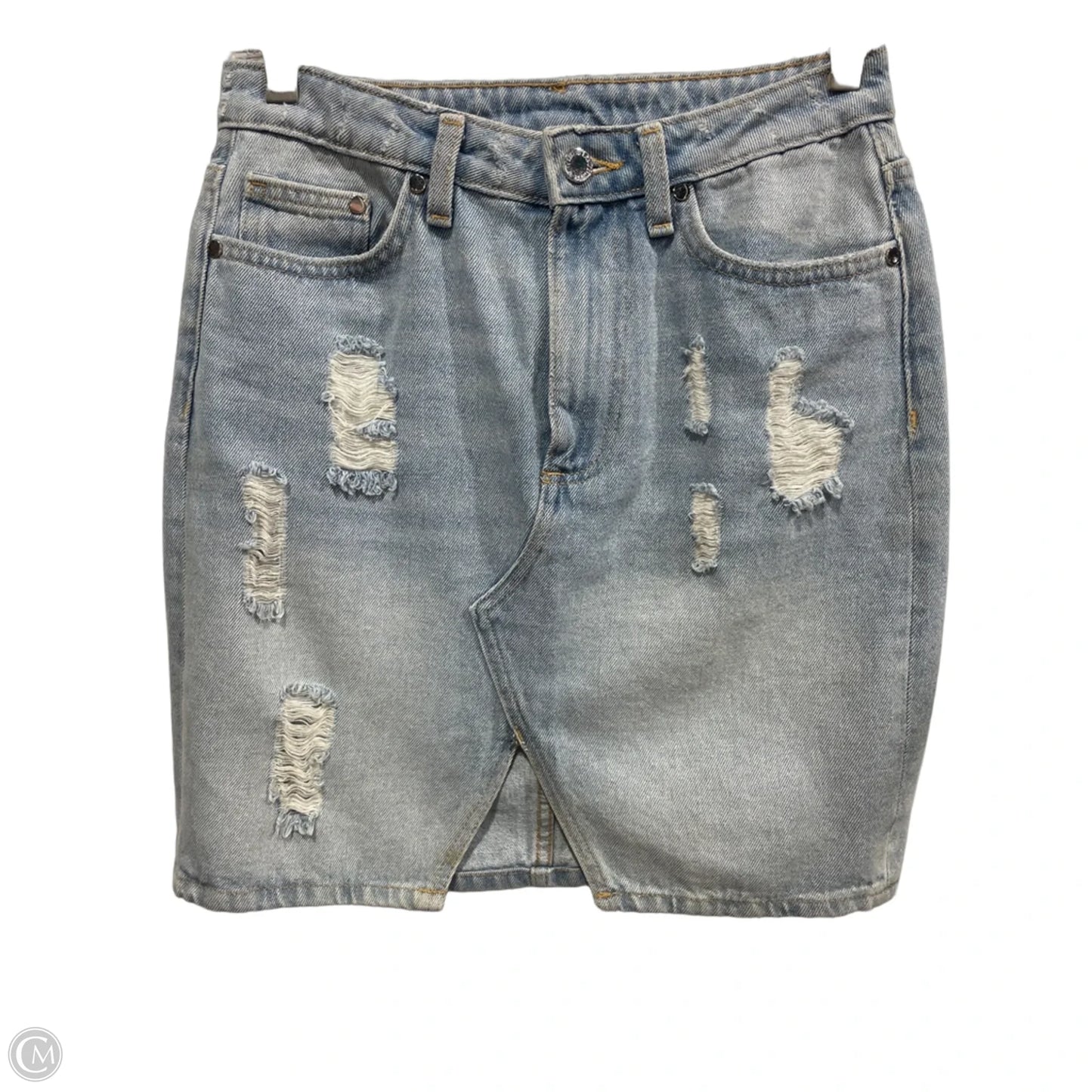 Skirt Midi By H&m In Blue Denim, Size: S