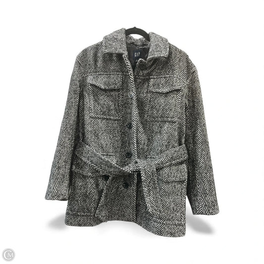 Coat Peacoat By Gap In Black & White, Size: Xs