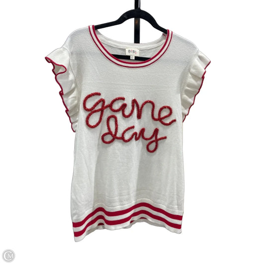 Blouse Sleeveless By Clothes Mentor In Red & White, Size: Xl