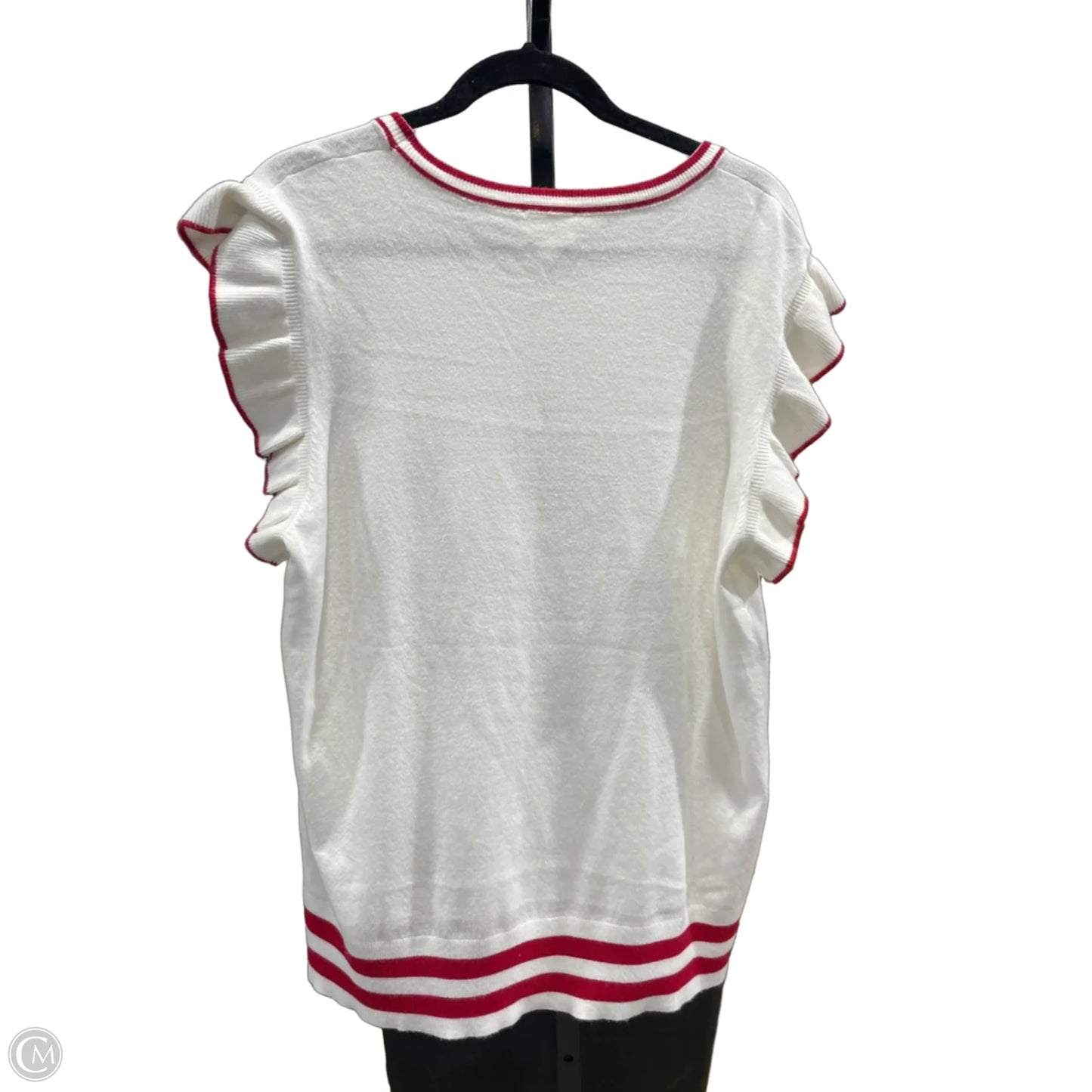 Blouse Sleeveless By Clothes Mentor In Red & White, Size: Xl